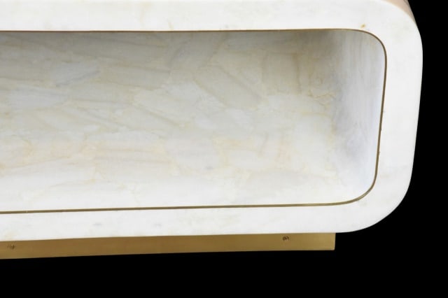 Minimalist Rounded Rectangular Coffee Table - 11