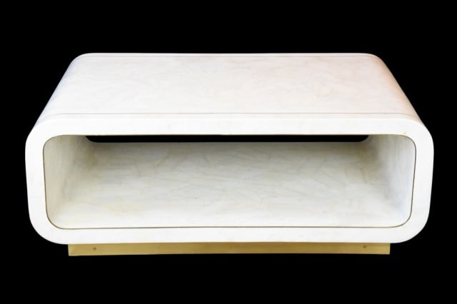 Minimalist Rounded Rectangular Coffee Table - 3