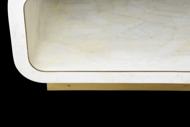 Minimalist Rounded Rectangular Coffee Table - 9