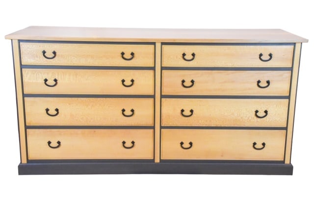 Custom Made Dorset Collection Dresser: Custom Made Dorset Collection Dresser with Onyx Grey Color Accent Trim.Handcrafted Vermont Made Furniture.Measures 36 inches x 72 inches x 23 inches.All Dorset furniture is in excellent, near perfect