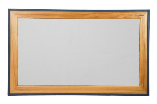 Custom Made Dorset Collection Rectangular Mirror: Custom Made Dorset Collection Rectangular Wall Mirror with Prussian Blue Color Accent Trim.Handcrafted Vermont Made Furniture.Measures 32 inches x 52 inches x 1 inch.All Dorset furniture is in