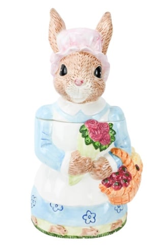 Royal Doulton Bunnykin Porcelain Cookie Jar: Royal Doulton Bunnykin Porcelain Cookie Jar.Measures 13 inches x 7 inches.