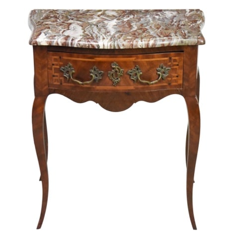 French Louis XV Style Carved Marble Top Side Table (1 of 6)