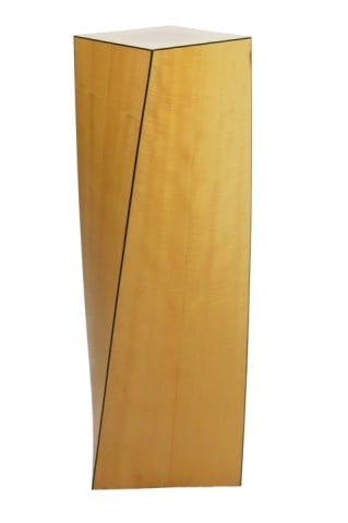 Michael Trayler Design Sculptural Curved Pedestal: Michael Trayler Design Scylpture Curved Veneered Column Pedestal.Measures 44.5 inches x 12 inches x 12 inches.
