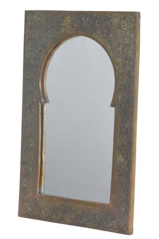 Moroccan Hand Made Brass Wall Mirror - 4