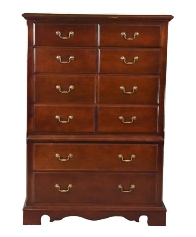 Thomasville Impressions Tall Mahogany Dresser: Thomasville Impressions Tall Mahogany Dresser.Measures 58 inches x 40 inches x 18 inches.