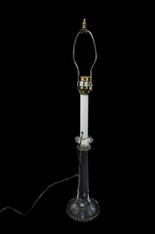 Antique Cut Crystal Column Form Table Lamp - 8