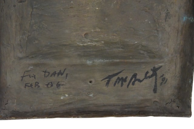 Thomas McAnulty Bronze Wall Sculpture Dated 1991 - 6