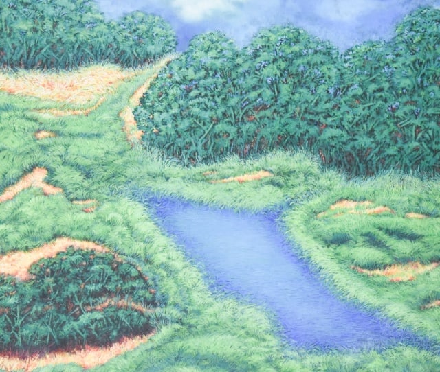 Paramjit Singh Contemporary Landscape Painting: Paramjit Singh Contemporary Landscape Painting.Measures 38 inches x 42 inches.Any condition statement is given as a courtesy to a client, is only an opinion and should not be treated as statement of