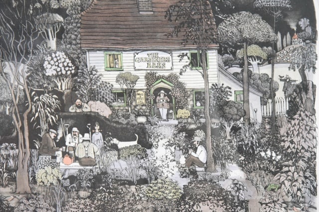 Graham Clarke Signed Brew Up Colored Etching - 2