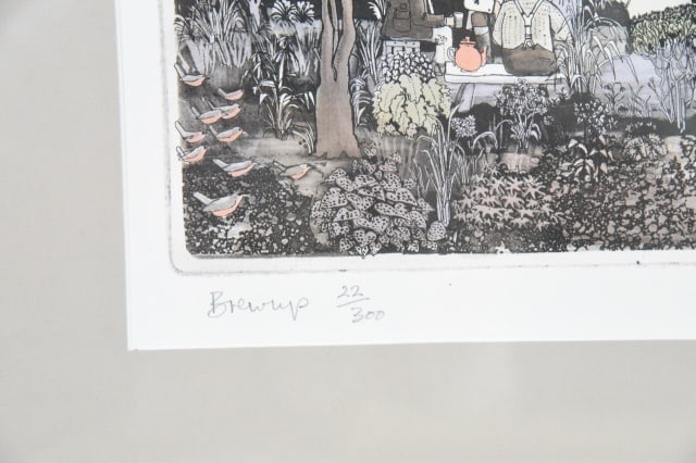 Graham Clarke Signed Brew Up Colored Etching - 3
