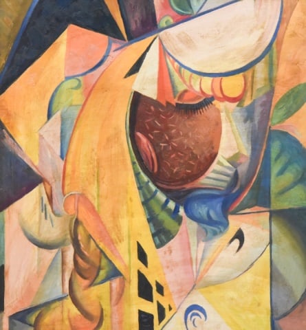 After Oleksandr Bogomazov Cubist Painting on Board (1 of 8)