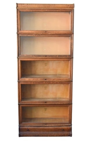 Macey Five Stack Barrister Bookcase: Macey Five Stack Barrister BookcaseMeasures 81 inches 34 inches x 11 inches.