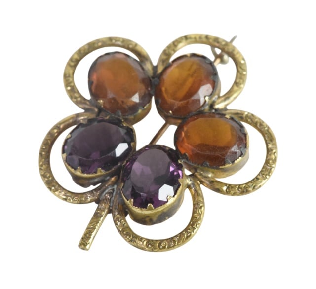 Victorian Style Amethyst & Citrine Brooch (1 of 5)
