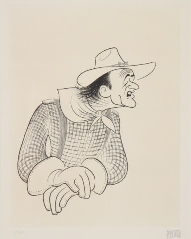 Al Hirschfeld John Wayne Etching Dated 1982 - 2