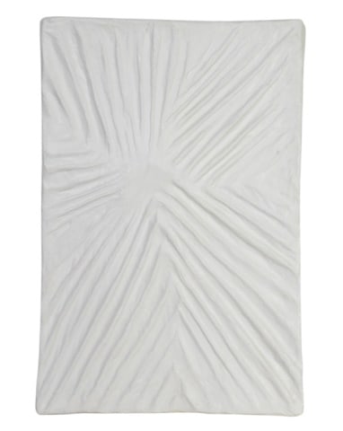 Pair Abstract Ribbed Pattern White Wall Decor - 2