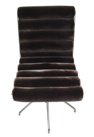 Mermelada Estudio Chocolate Faux Mohair Cha: Mermelada Estudio Chocolate Faux Mohair Office Chair with Stainless Steel Base.Measures 37 inches x 21 inches x 24 inches x 22 inches.