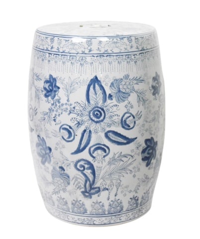Chinoiserie Blue & White Porcelain Garden Stool (1 of 9)