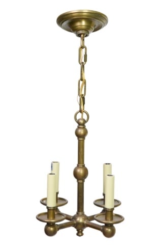 Vintage Four Arm Brass Candlestick Chandelier (1 of 7)