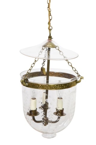 Bell Jar Glass & Brass 4 Light Fixture (1 of 8)