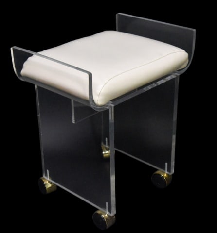 MC Akko Lucite Waterfall Padded Seat Vanity Stool (1 of 9)