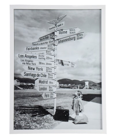 1968 Photograph Print of a Girl at a Signpost (1 of 7)