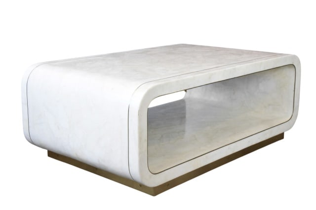 Minimalist Rounded Rectangular Coffee Table - 3
