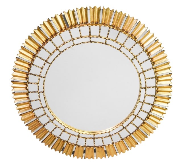 Italian Geometric Layout Gilt Sunburst Mirror (1 of 5)