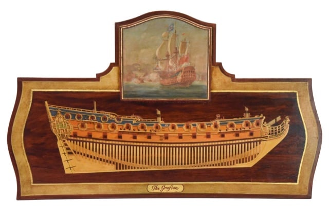 Hand Painted Warship "The Grafton" Wall Art (1 of 8)