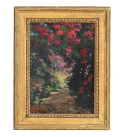 Signed Impressionist Flower Garden Painting (1 of 7)