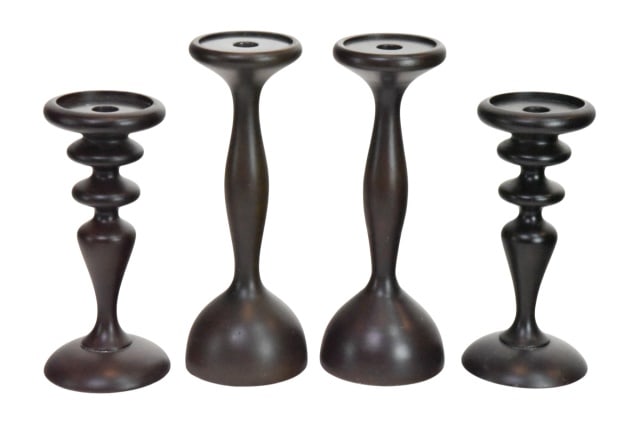 Party Lite Siena Lights Pillar and Taper Holder: Two Pair of Party Lite Siena Lights Pillar and Taper Holder.Larger measures 12 inches x 4.5 inches diameter.