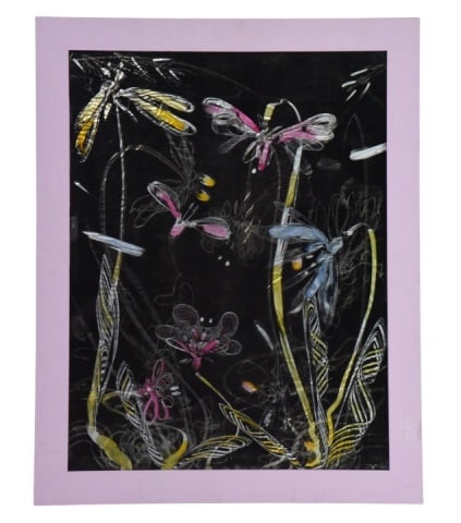 Nancy Lasar Graphite and Mixed Media Painting: Nancy Lasar Graphite and Mixed Media Painting. The lines in Lasar works that are electrifying. They appear as singular electrical wires, jerking, swaying, whipping and buckling to some internal energy