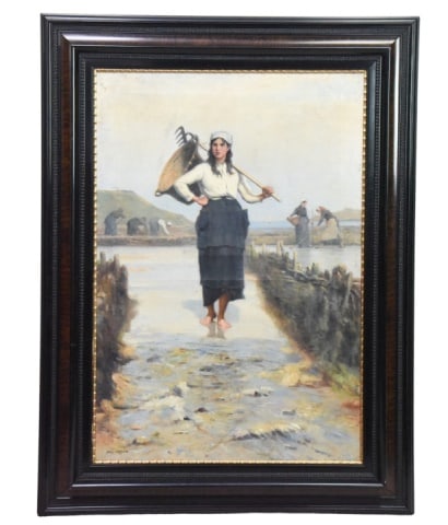 19th Century Jacques Eugene Feyen Oil on Canvas: 19th Century Jacques Eugene Feyen Oil on Canvas.Frame measures 37.25 inches x 35 inches.Art measures 36.5 inches x 25 inches.