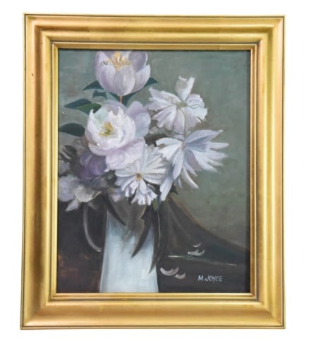 Signed M. Joyce Peonies in a Vase Painting (1 of 8)