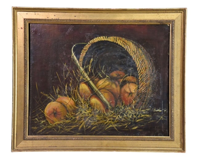 Signed 19th C. Rustic Country Still Life Painting (1 of 10)
