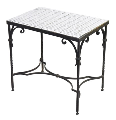 Vintage Ceramic Tile-Top Patio Accent Side Table (1 of 14)