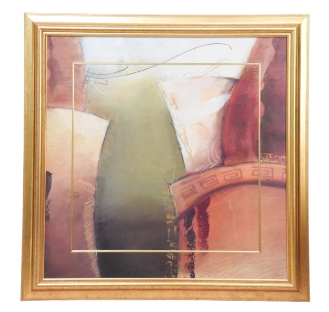 Contemporary Kamy Dejou Emerging II Abstract Print: Contemporary Kamy Dejou Emerging II Abstract Print.Frame measures 41 inches squared.At measures 34 inches squared.