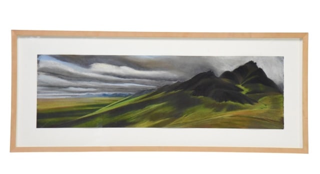 Ursula Schneider Landscape Soft Pastel Painting: Ursula Schneider Landscape Soft Pastel Painting on Paper Frame measures 18.25 inches x 44 inches.Art measures 11 inches x 37 inches.
