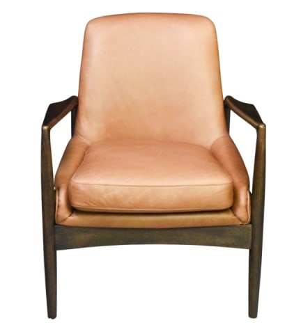 Four Hand Braden Brandy Leather Accent Chair: Four Hand Braden Brandy Leather Accent ChairMeasures 31 inches x 27 inches x 27 inches seat height 19 inches.