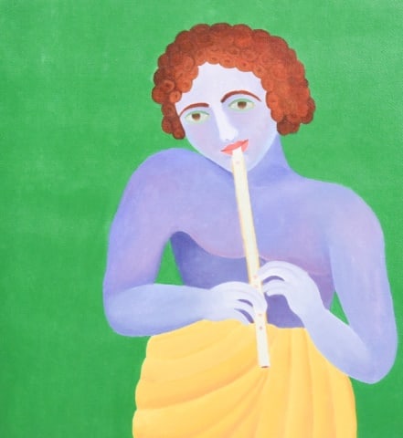 After Manjit Bawa Untitled Painting on Canvas: After Manjit Bawa Untitled Painting on Canvas.Measures 28 inches x 24 inches. Any condition statement is given as a courtesy to a client, is only an opinion and should not be treated as statement of f