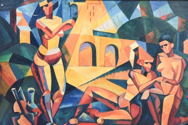 After Nadezhda Udaltsova Three Figures Painting