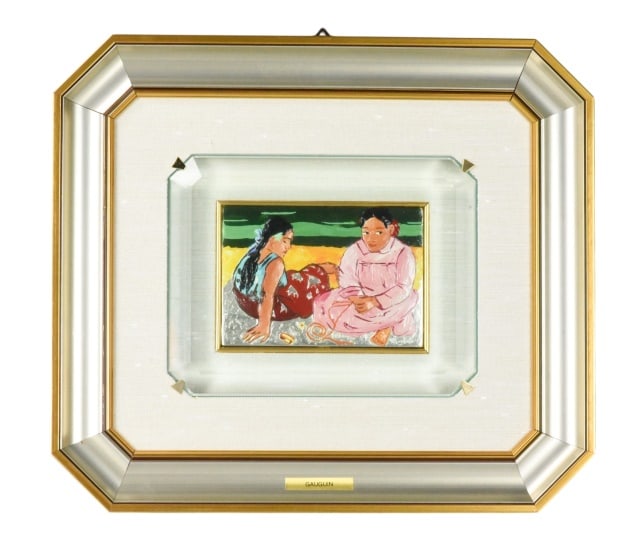P. Ganguin Hand Painted in Sterling Silver Plaque (1 of 6)