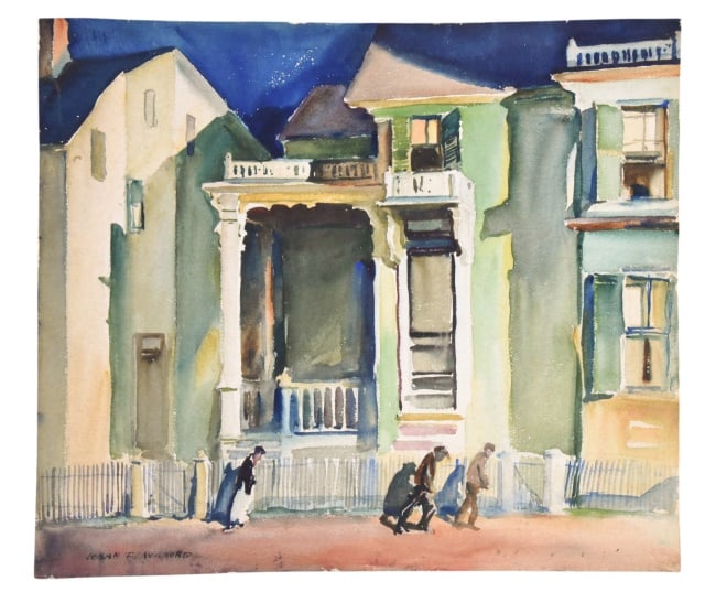 Loran F. Wilford Street Scene Watercolor Painting (1 of 11)