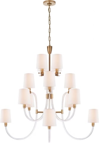 Julie Neill Clarice Chandelier for Visual Comfort: Rococo Style Distressed Gilt Beveled MirrorMeasures 42.5 inches x 30.5 inches.Bottom edge could use touch up. Sold as is.