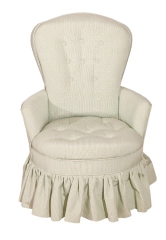 Victorian Style Custom Upholstered Vanity Chair: Victorian Style Custom Upholstered Vanity Chair.Measures 35 inches x 20 inches x 20 inches, seat height 16 inches.