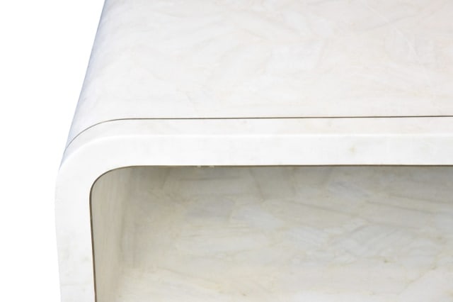 Minimalist Rounded Rectangular Coffee Table - 10