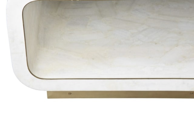 Minimalist Rounded Rectangular Coffee Table - 11