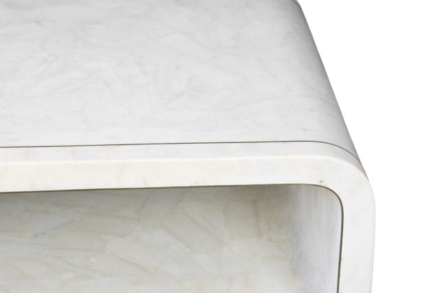 Minimalist Rounded Rectangular Coffee Table - 12