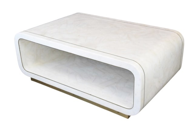 Minimalist Rounded Rectangular Coffee Table - 2