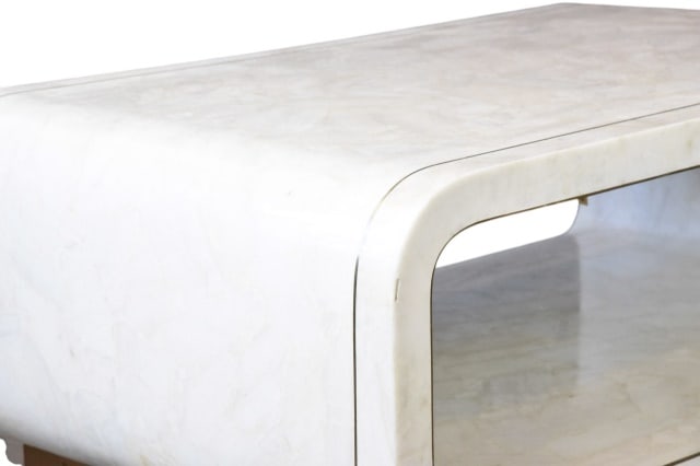 Minimalist Rounded Rectangular Coffee Table - 6